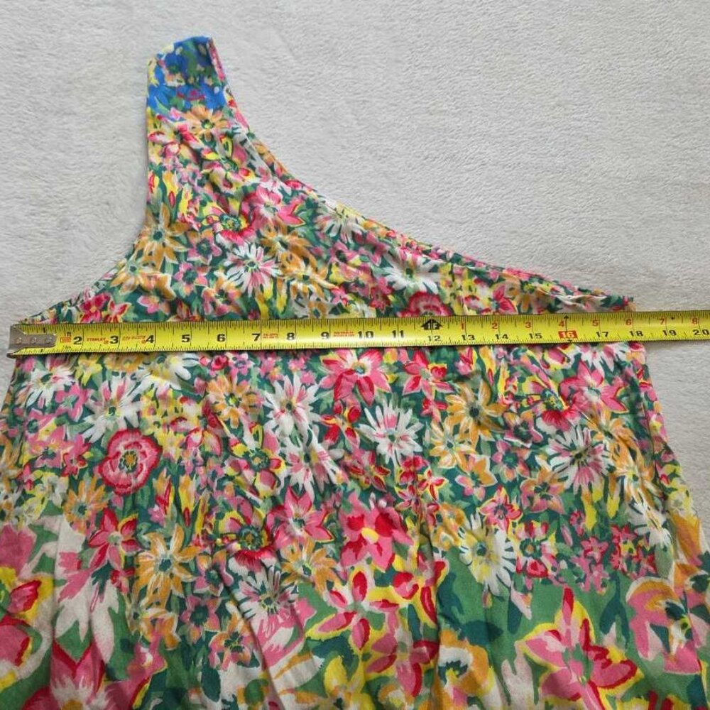 S Sarah Campbell for Anthropologie one shoulder floral midi dress 2 - Picture 8 of 10